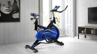 Bicicleta spinning con pulsómetro, pantalla LCD y resistencia variable