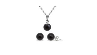 Conjunto perlas negras
